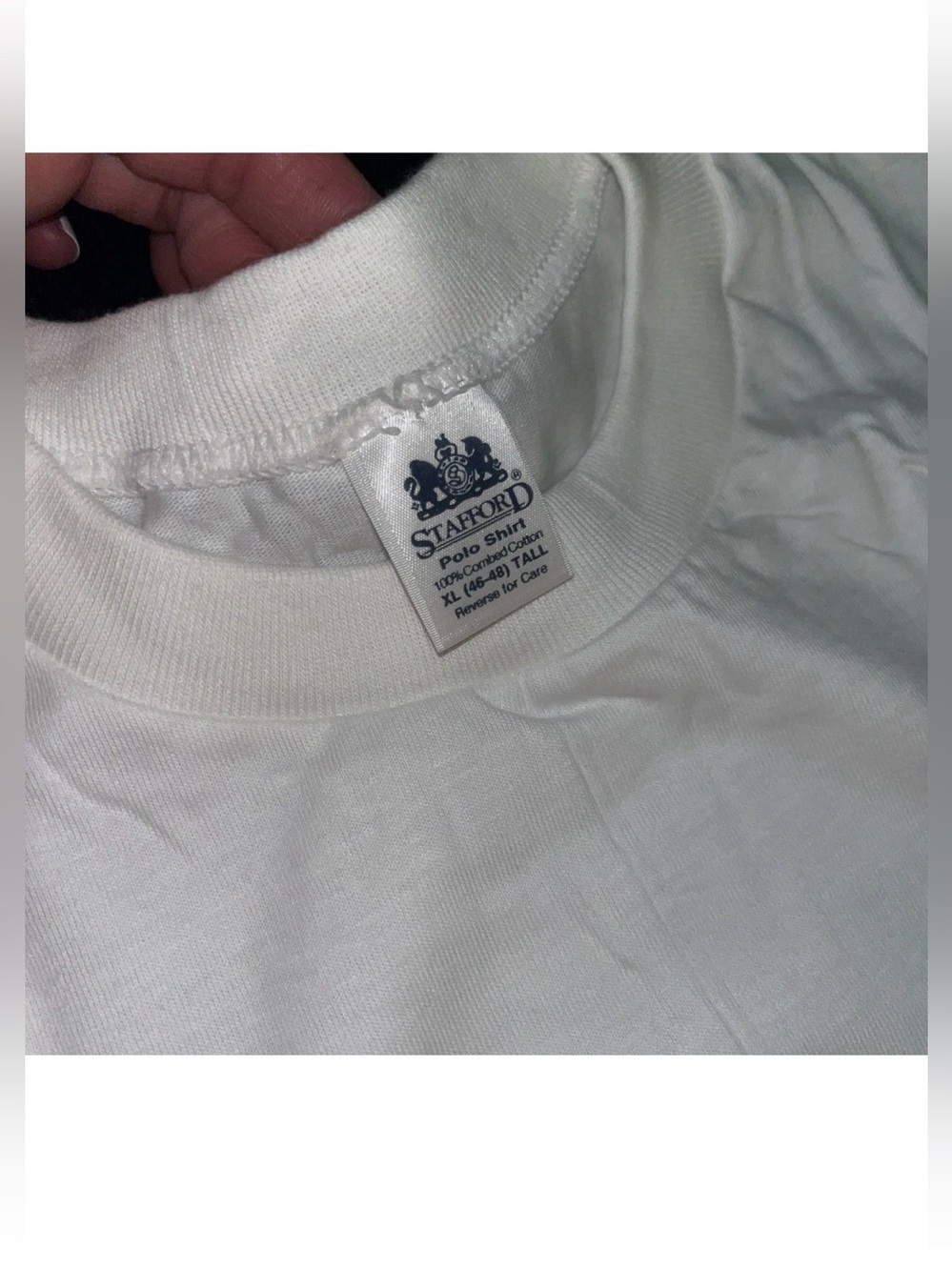 1980s Stafford Shirt Mens Large Bright White Single Stitch Soft Cotton Tee